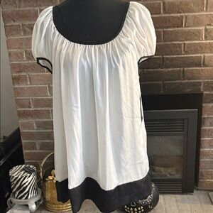Zara White and Black Blouse